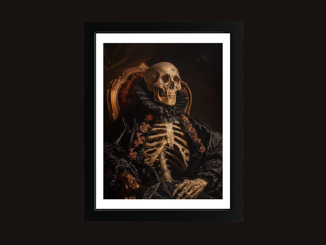 Squeleton Portrait Gothic Skeleton Portrait Print: Macabre Victorian Skull Art - Etsy