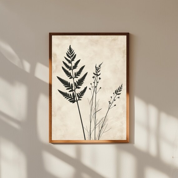 Abstract Botanical Wall Art Print | Modern Nature-Inspired Plant Art | Minimalist Floral Fine Art Decor, Museum Quality Framed Prints