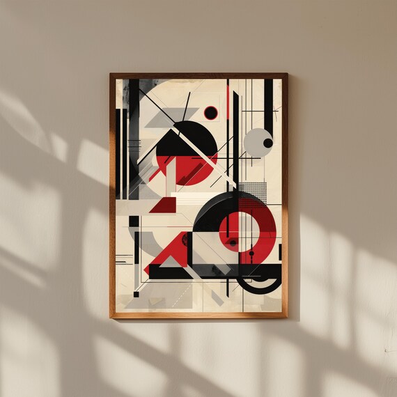 Constructivist Wall Art Print, Bold Geometric Abstract Poster, Modern Minimalist Home Decor, Russian Avant-Garde Inspired Art