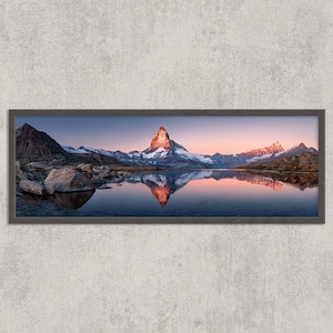 Matterhorn Switzerland Watercolor Painting: Alpine Mountain Art Print