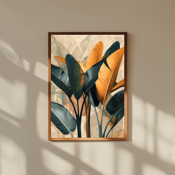 Abstract Botanical Wall Art Print | Modern Nature-Inspired Plant Art | Minimalist Floral Fine Art Decor, Museum Quality Framed Prints
