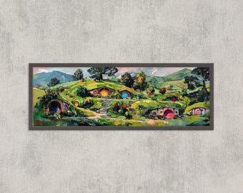 Hobbiton Shire Print: New Zealand Landscape, Fantasy Cottage Art