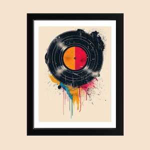Retro Vinyl Record Canvas Art: Bold Pop Art Music Decor