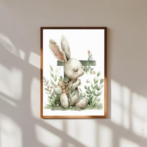 Whimsical Baby Animal Initial Nursery Wall Art | Personalized Letter Print | Animal Alphabet Decor | Custom Baby Name Gift | Kids Room Art