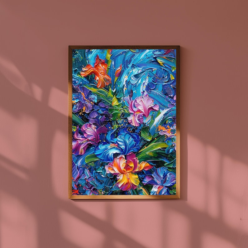 Lámina "Iris" de Van Gogh: arte floral postimpresionista para pared imagen 1