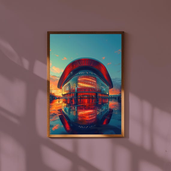 Emirates Stadium Poster | Arsenal FC Wall Art Print | Modern Football Stadium Illustration | Gunners Fan Gift | North London Decor