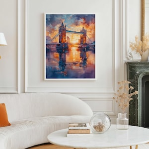 Tower Bridge Watercolor Painting: London Landmark Art Print