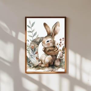 Whimsical Baby Animal Initial Nursery Wall Art | Personalized Letter Print | Animal Alphabet Decor | Custom Baby Name Gift | Kids Room Art