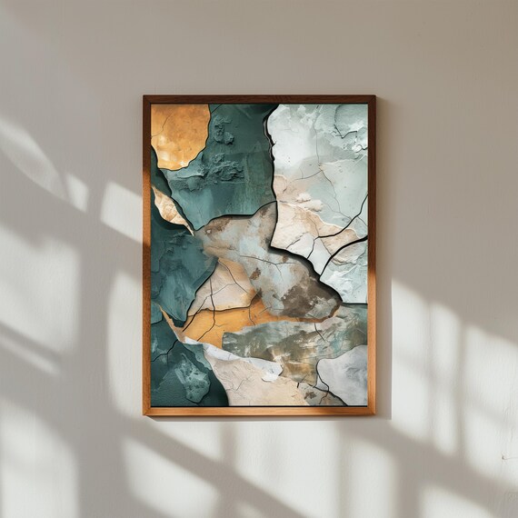 Abstract Minimalist Wall art Modern Wall Art,Emerald green Earth tones and Museum quality Poster,Home decor Print,Living room decor