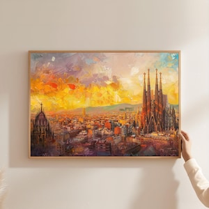 Sagrada Família Print: Barcelona Cityscape Canvas Art, Spanish Travel Gift