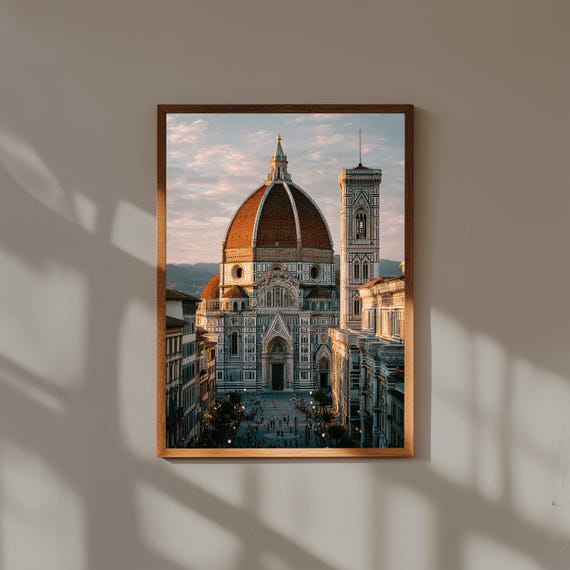 Florence Cathedral Duomo Wall Art – Italian Architecture Photography Print – Tuscan Travel Poster – Europe Landmark Home Decor