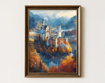 ノイシュヴァンシュタイン城の絵画、城壁アート ヨーロッパ - ドイツ