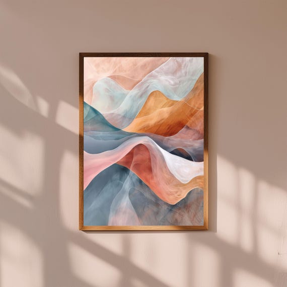 Abstract Organic Wall Art Print, Modern Minimalist Nature-Inspired Poster, Flowing Contemporary Home Decor, Neutral Earth Tone Art, Wall Art
