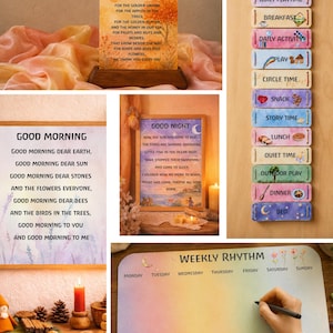 Daily Rhythm Bundle, Waldorf Homeschool, Watercolor Cards (Digital Download)