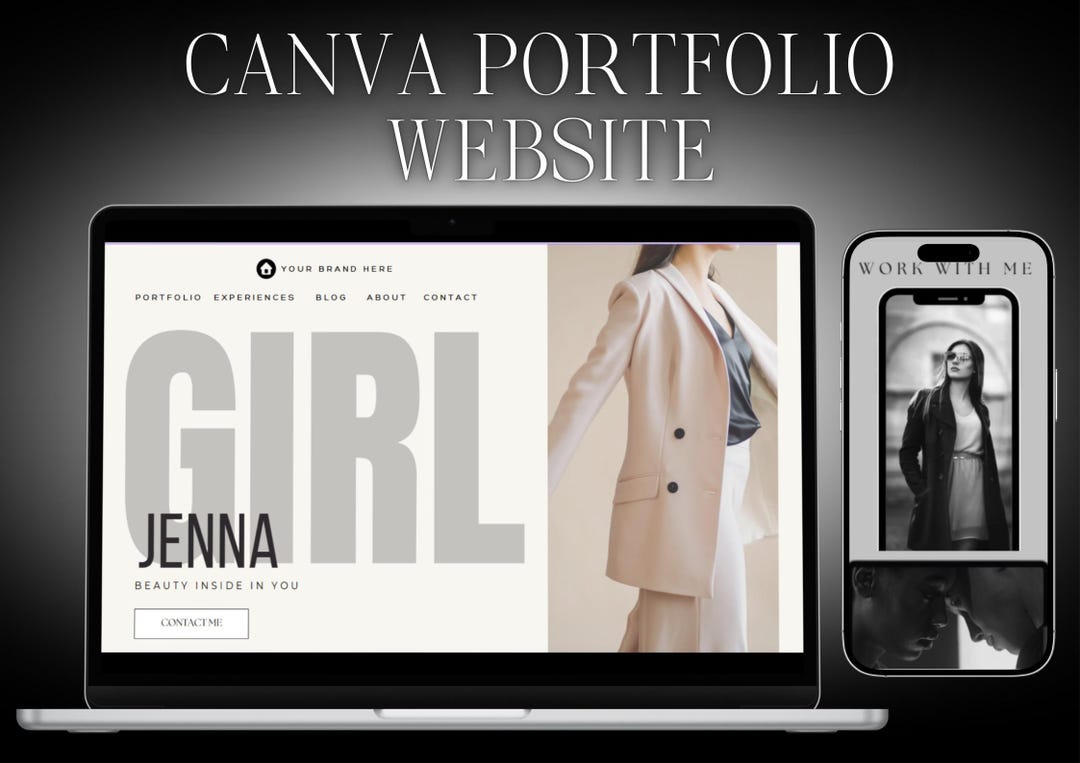Minimalist Portfolio Website Template: Editable Canva Landing Page ...