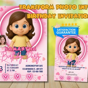 Personalized Custom Birthday Invitation, Made To Order 3D Photo Birthday Invitation, 3D Custom Birthday Invitation Template Design