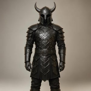 Black Viking Faux Leather Armor Set: Medieval LARP Costume