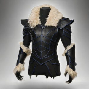 Black Leather Armor Set for Men | Viking Warrior Cosplay Costume | Medieval LARP Gear