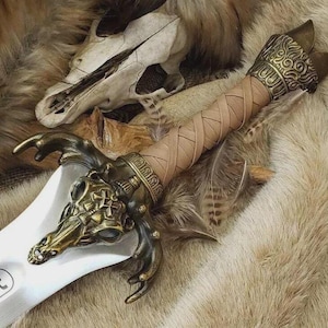 HANDGEFOD Viking Vaderzwaard - Handgemaakt Zwaard - Atlanteann Sword - Middeleeuws zwaard Collectible - Verjaardag en verjaardag mannen cadeaus voor hem