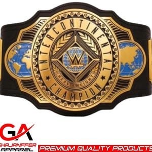 WWE Intercontinental Championship Replica Belt – Adult Size  Premium Quality Wrestling Title Belt | Custom Leather Strap  Heavy Metal Plates