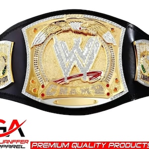 Premium WWE Spinner Championship Replica Belt – 4 mm Brass Plates, Real Leather, Adult Size – Collector’s Gold Spin Edition