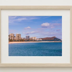 Waikiki Beach and Diamond Head View - Color Photo Digital Printable Artwork for Home or Office - Digital Wallpaper for Mac or Windows