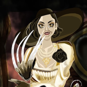 Resident Evil Village Lady Dimitrescu and Daughters Art Print, Resident Evil, Village, Horror, Video Game, Lady D