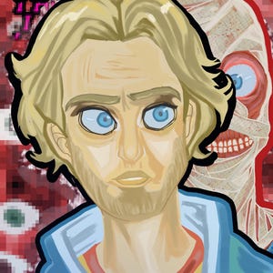 Mouthwashing Curly Art Print, Horror, Video Game, Mouthwashing, Art Print