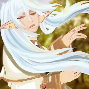 Frieren Art Print 20,5 x 30, Anime, Manga, Fantasy, Fanart, Frieren: Jenseits der Reise, FBJE