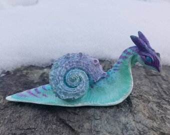 Snail Fairy Dragon "Bejeweled Fancy Green"