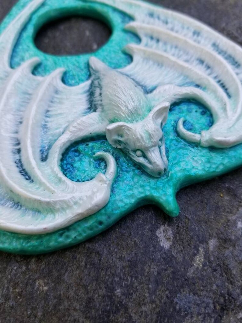 Ouija Planchette /' Aqua Glow Snow Bat/'