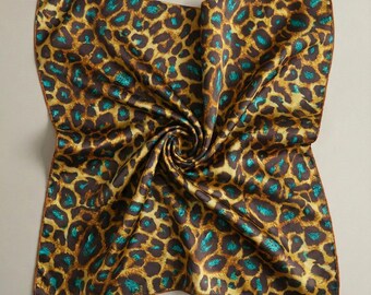 Grote sjaal met luipaardprint, hoofddoek, 50 x 50 inch