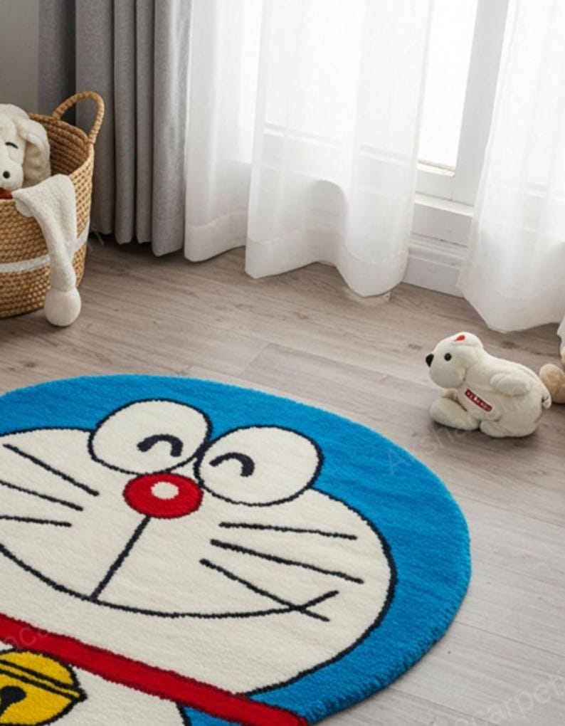 Dora Rug Doraemon Kids Rug - Hand-tufted Cartoon Character Area Rug for Children ...