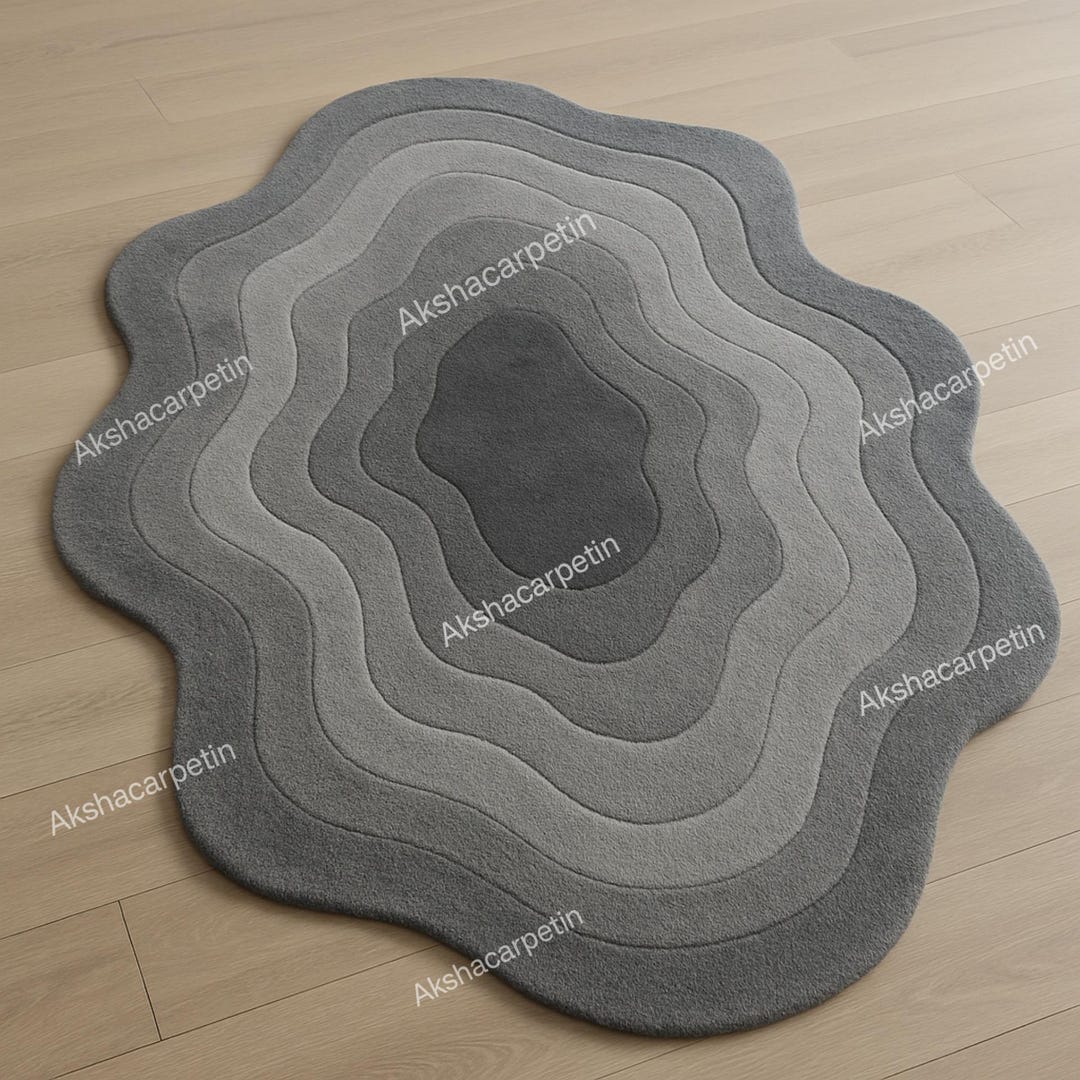 Hand-tufted Wool Landscape Rug: Modern Stone Topography Design - Etsy