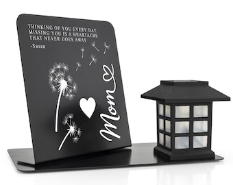 Personalized Memorial Lantern for Mom | Engraved Remembrance Light
