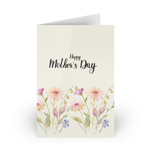 Cartes de voeux florales pour la fête des mères, 1 ou 10 pièces, notes manuscrites, cartes de correspondance pour les mamans, anniversaire, remerciements, printemps