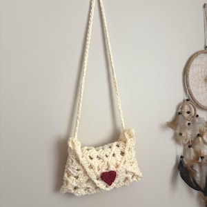 Mini bolsa com carta de amor personalizada feita à mão | Bolsa de crochê fofa | Presente exclusivo para ela