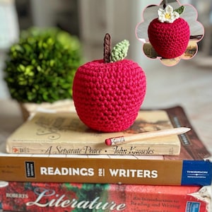 Crochet Apple Plushie | Handmade Teacher Gift | Cute Back to School Decor | Classroom Apple Ornament | Sweet First Day of School Present