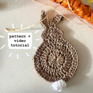 Crochet Bunny Coaster Pattern PDF + FREE Video Tutorial | Easy Spring Coaster DIY | Cute Beginner-Friendly Easter Bunny Crochet Pattern