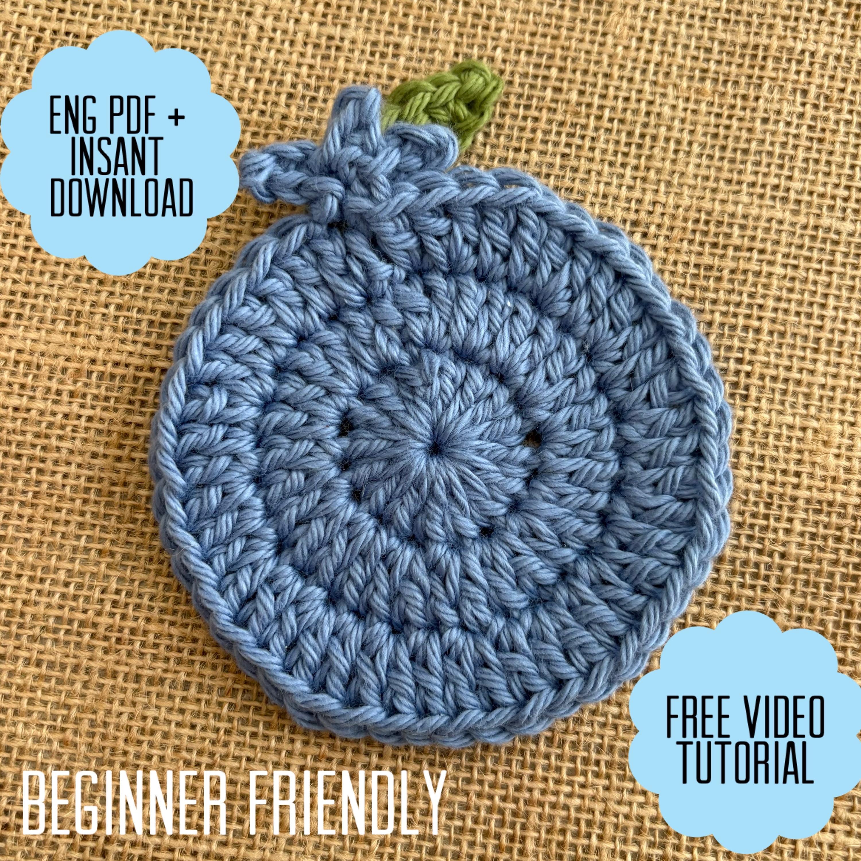 39 Blueberry Crochet Patterns for Fruit-Inspired Amigurumi, Keychains, Plushies, and More 4 Crochet Blueberry Coaster + Free Video Tutorial Easy