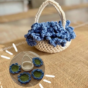 Crochet Blumen Korb Untersetzer | Handmade Blumen Untersetzer Set | Niedliche Küche und Wohnkultur | Gastgeschenk | Geschenk für Sie | Häkelblumen