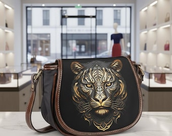 Striking Tiger Print Shoulder or Crossbody Strap Fabric Purse 100