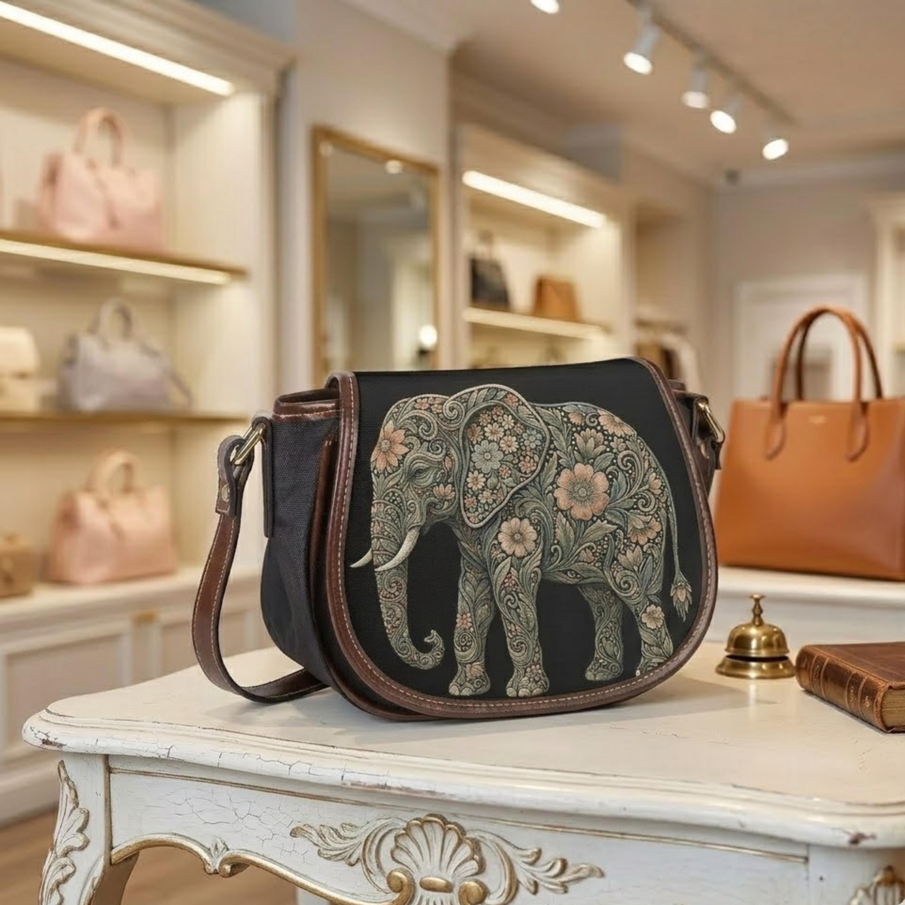 WINOMO Portachiavi con perle di vetro e ciondolo a forma di elefante, in metallo, portafortuna, per borsa, decorazione, da donna, uomo, colore blu