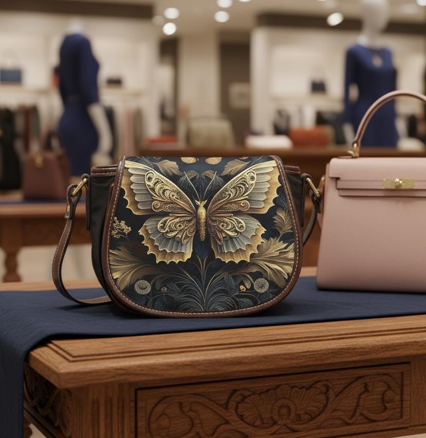 Leather Backpack Butterfly - Etsy Australia display picture 1