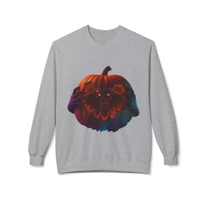 Spooky Alien Pumpkin Sweatshirt: Halloween Graphic Crewneck