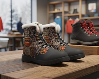 Botas Boho Winter Dream: Forradas con piel sintética y patchwork kilim