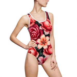 Costume intero da donna con stampa floreale, costume da bagno estivo, abbigliamento da spiaggia, completo per feste in piscina, costume da bagno con stampa floreale