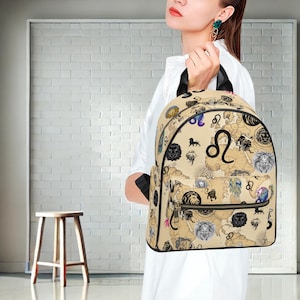 Leo Zodiac-cadeauset: PU-leren rugzak, portemonnee en sleutelhanger