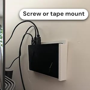 Nvidia Shield TV Pro Wall Mount Frame: Full Cradle Holder, Screw or 3M Tape Install, Wall or Behind TV immagine 1