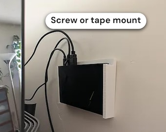 Nvidia Shield TV Pro Wall Mount Frame: Full Cradle Holder, Screw or 3M Tape Install, Wall or Behind TV